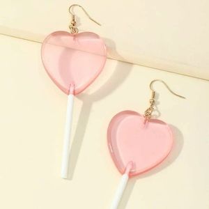 Heart lollipop earrings